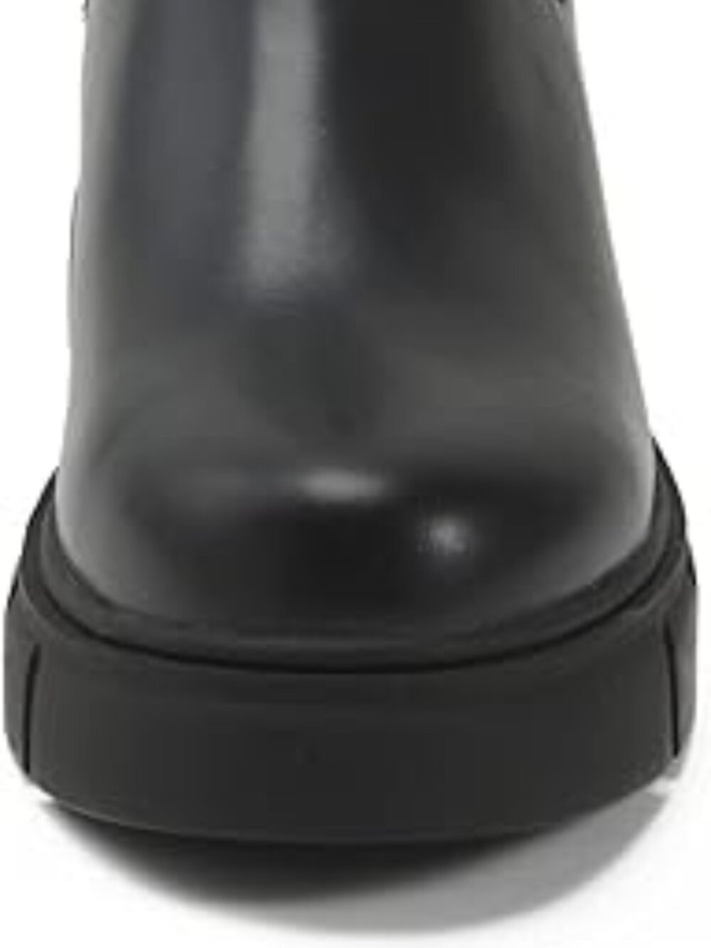 Women's Black Elastic Chelsea Boots Chunky Block Heel Platform Ankle Boots - Picture 8 of 10